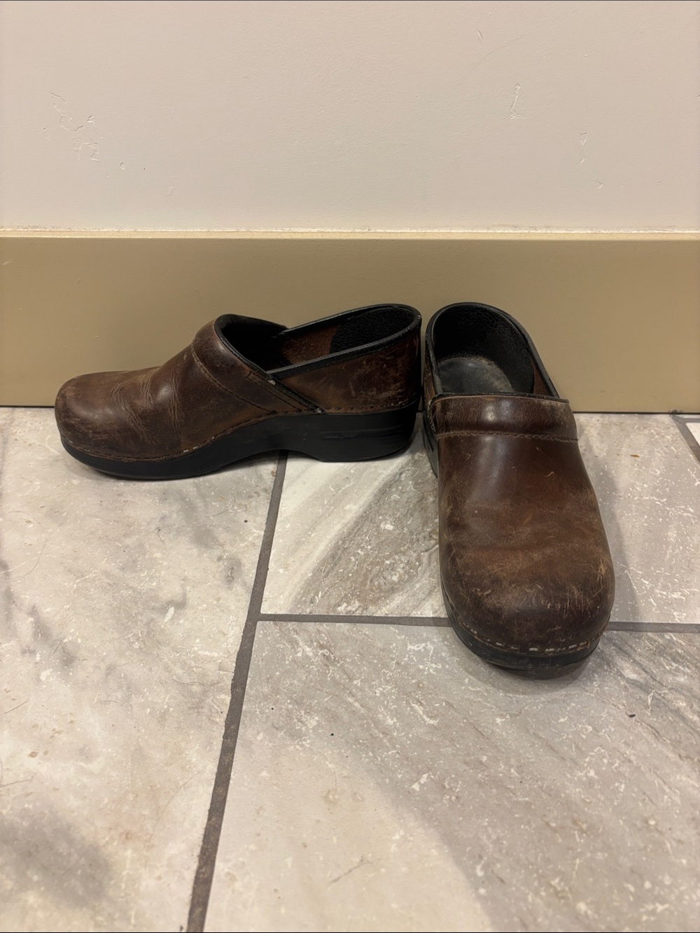 Dansko Brown Leather Slip-On Clogs